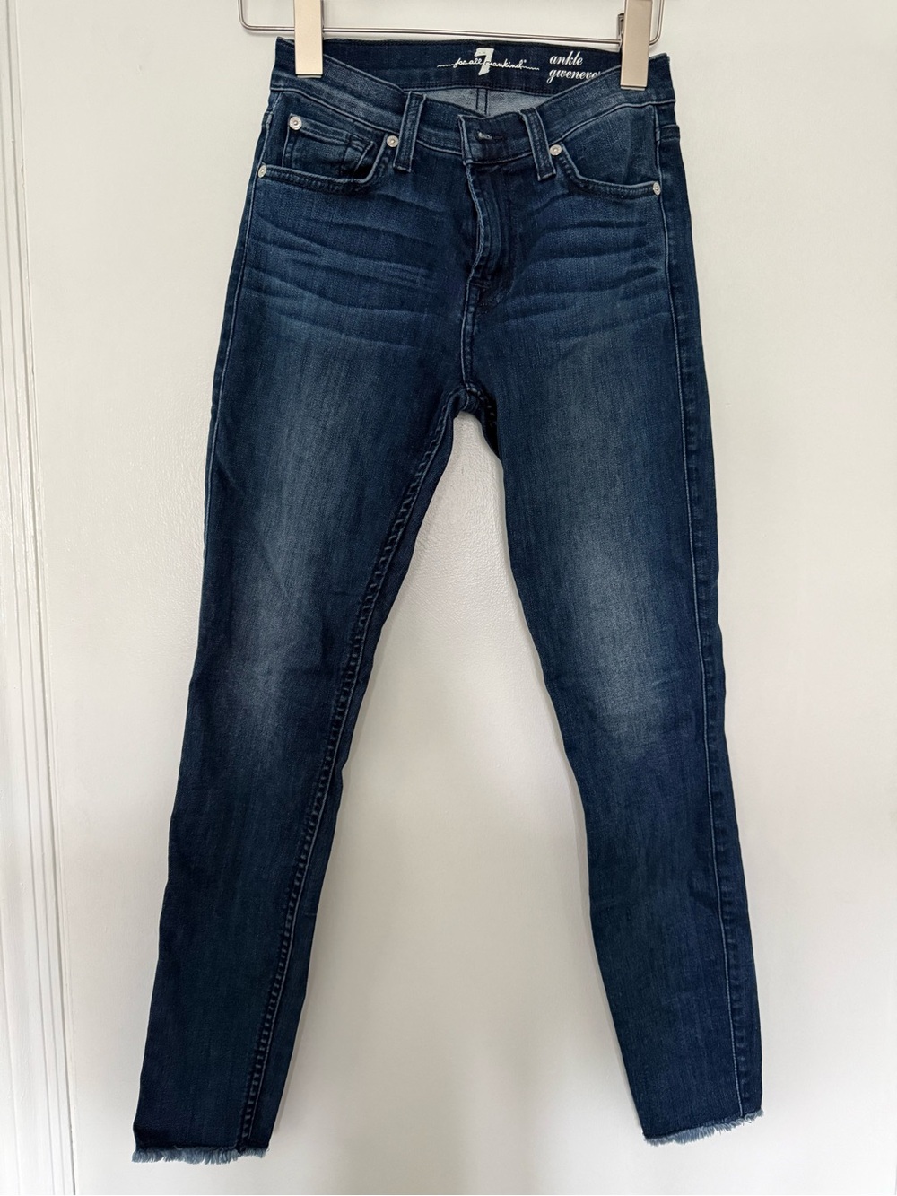 7 For All Mankind Dark Blue Ankle Crop Jeans